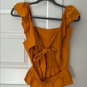 Express Ruffle Tie-Back Top